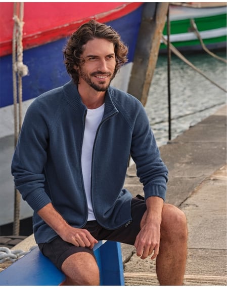Essential Cotton Zip Cardigan
