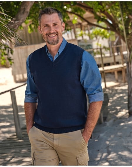 Essential Cotton V Neck Vest