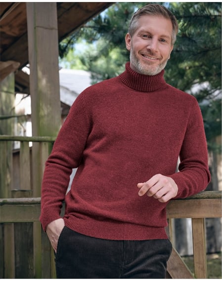Mens Lambswool Turtle Neck Sweater