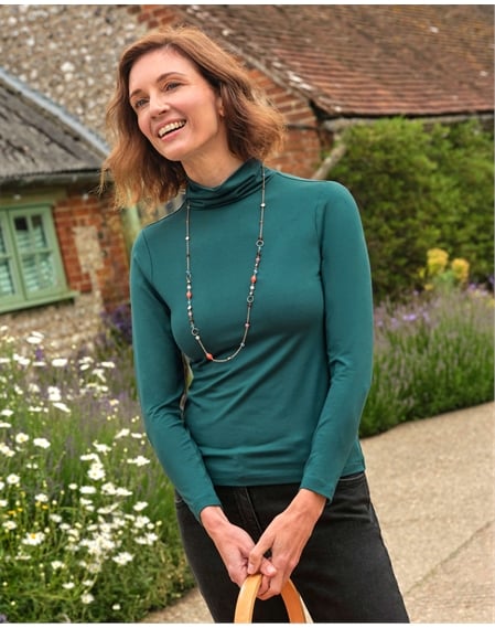 Jersey Slim Turtle Neck Top