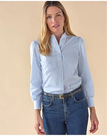 Lace Trim Cotton Shirt