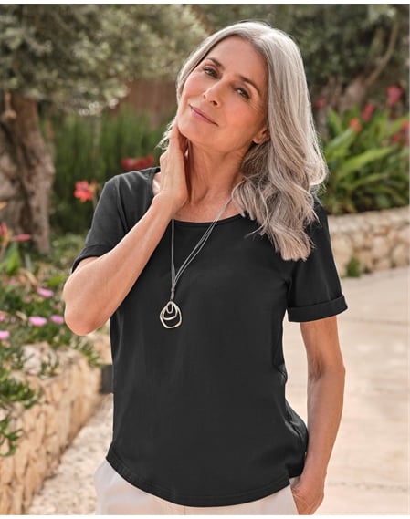 Organic Cotton Scoop Neck Top