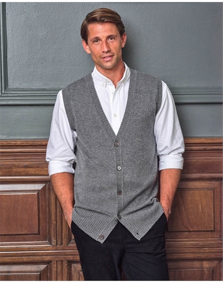 Mens Cashmere Button Through Waistcoat