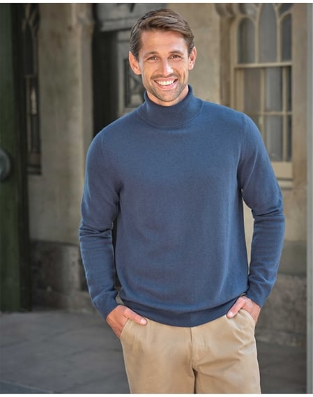 Mens Cashmere Roll Neck Sweater