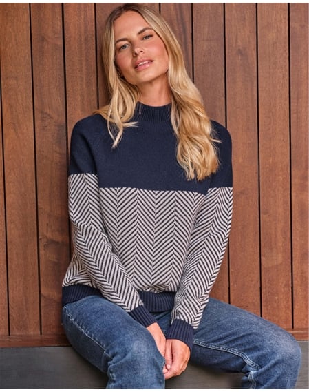 Wool Cash Chevron Sweater