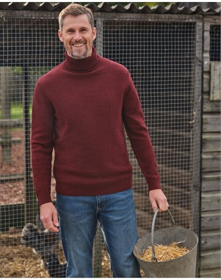 Mens Lambswool Turtle Neck Sweater
