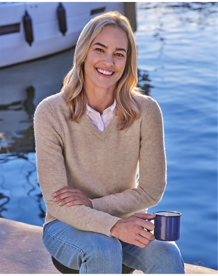 Womens Lambswool V Neck Sweater