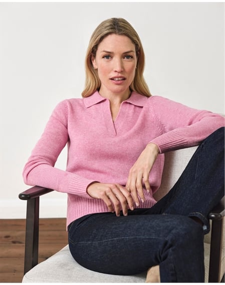 Cashmere Blend Collar Sweater