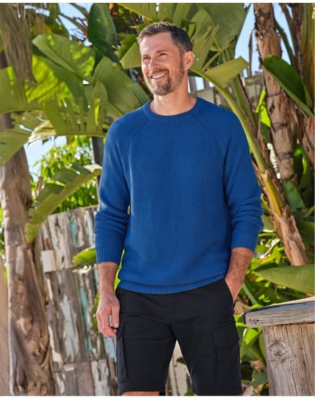 Moss Stitch Essential Crew Neck Jumper