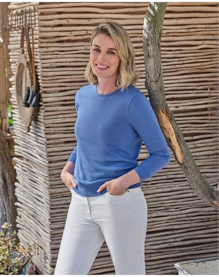 Cotton & Cashmere Crew Neck Jumper