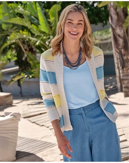 Open Colourblock Cardigan