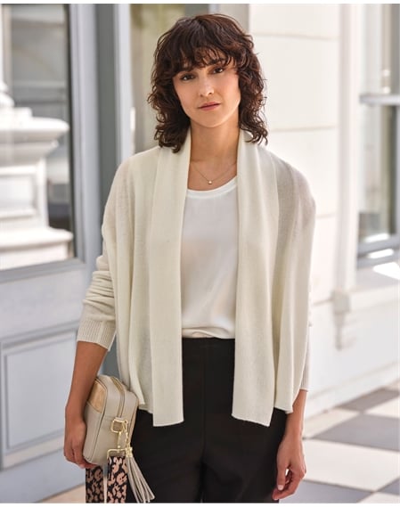 Cashmere Short Open Cardigan