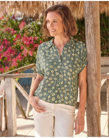 Crinkle Short Sleeve Shirt