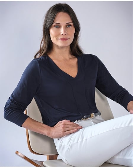 Viscose Jersey V Neck Shirt