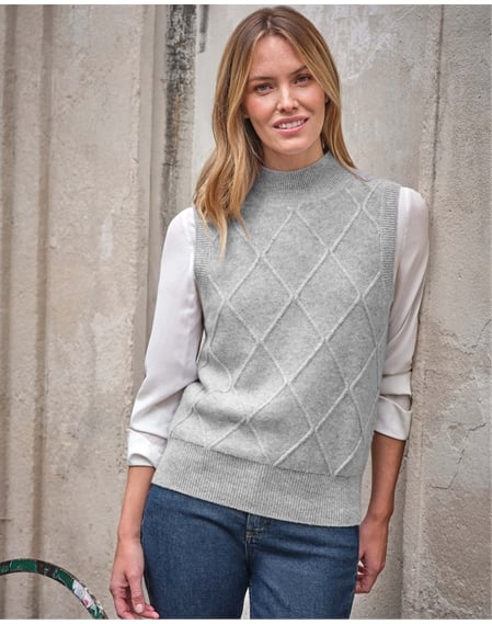 Cashmere Blend Cable Tank