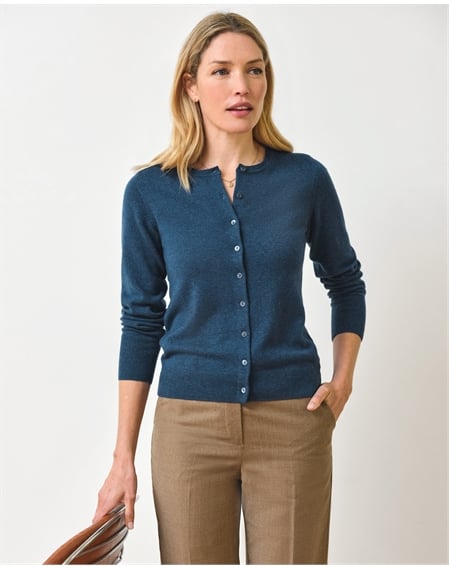 Cashmere Crew Neck Cardigan