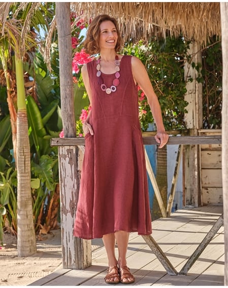 Womens Pocket Pinafore Dress