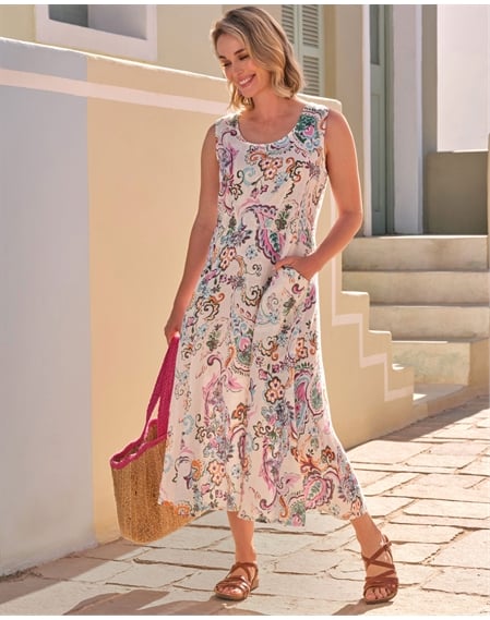 Womens Pocket Pinafore Dress