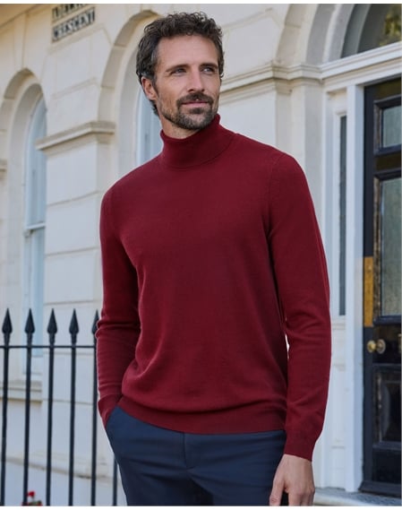 Mens Cashmere Roll Neck Sweater