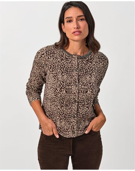 Animal Knitted Jacket With Trim