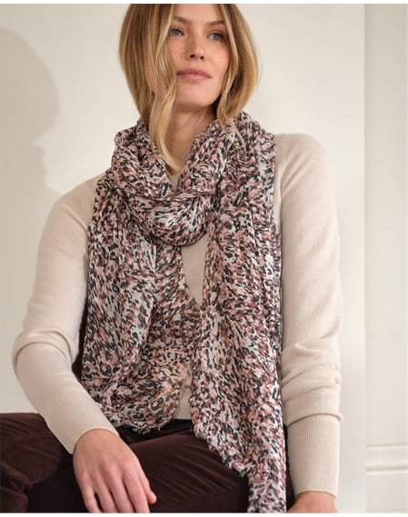 Silk Blend Printed Scarf