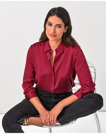 Sand Washed Pure Silk Satin Blouse