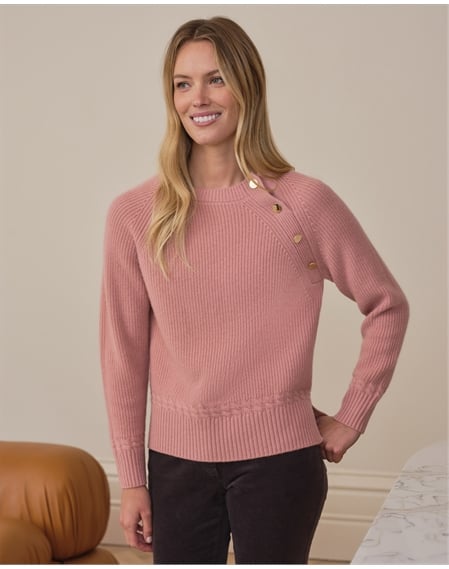 Cashmere Blend Button Sweater