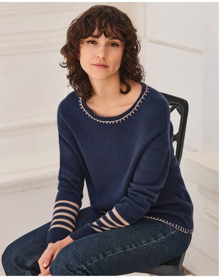 Blanket Stitch Stripe Jumper