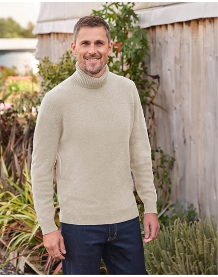 Mens Lambswool Turtle Neck Sweater