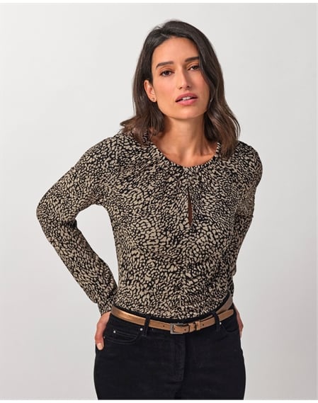 Gathered Front Long Sleeve Top