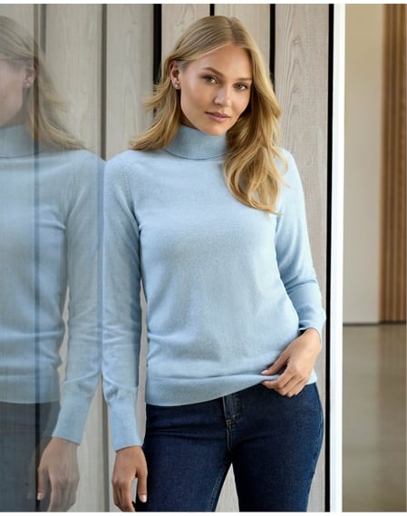 Womens Cashmere Turtle Neck Sweater