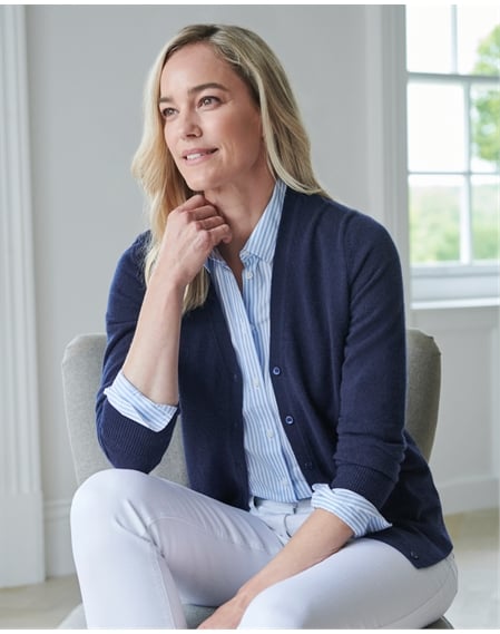 Cashmere V Neck Cardigan