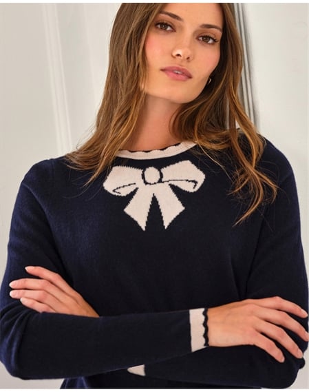Cashmere Blend Bow Sweater