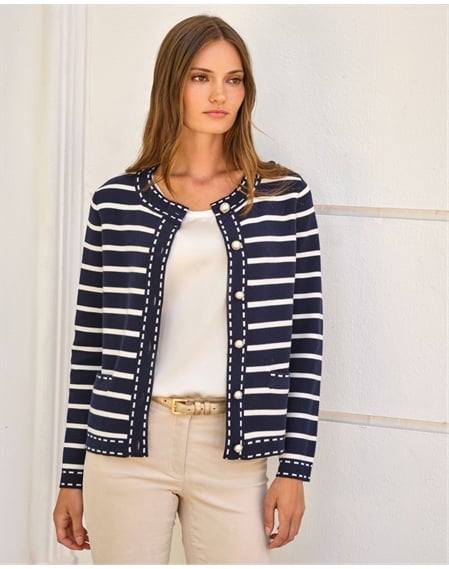 Cotton Wool Striped Milano Jacket