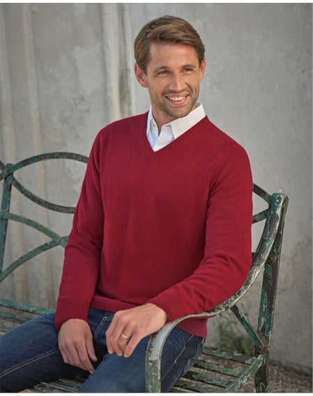 Mens Cashmere V Sweater