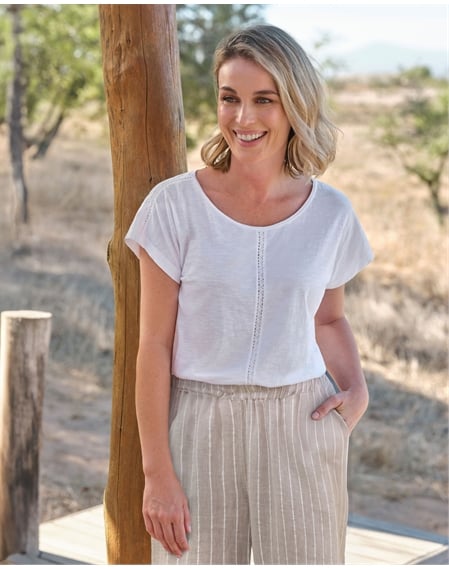 Linen Jersey Insert T-Shirt