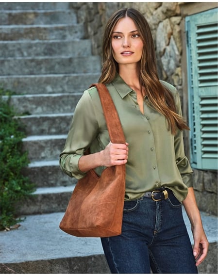 Suede Hobo Bag