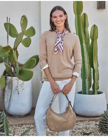 Womens Cashmere Boyfriend Sweater