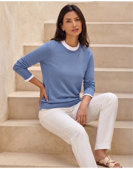 Womens Cashmere Boyfriend Sweater