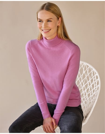 Womens Cashmere Turtle Neck Sweater