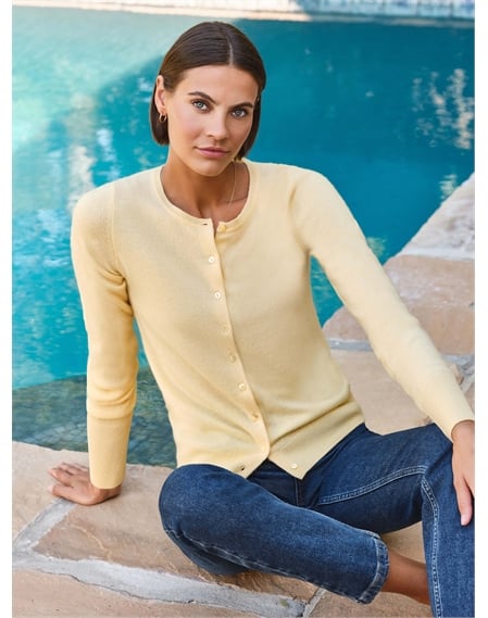 Cashmere Crew Neck Cardigan