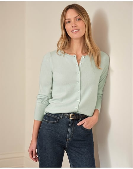 Cashmere Crew Neck Cardigan