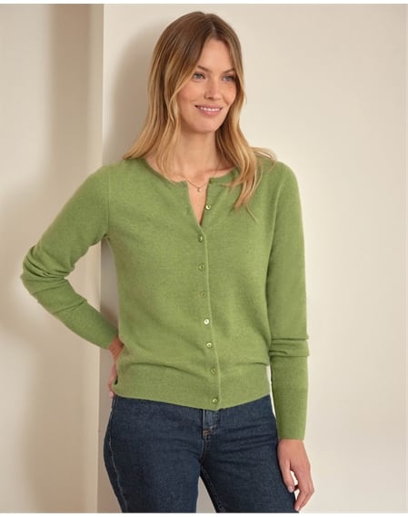 Cashmere Crew Neck Cardigan