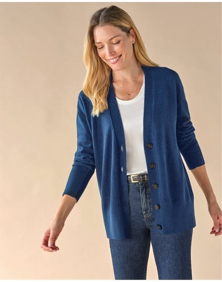 Pure Cashmere Boyfriend Cardigan