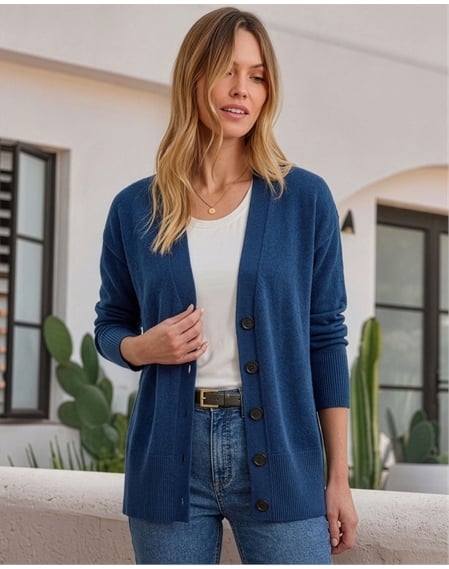 Pure Cashmere Boyfriend Cardigan