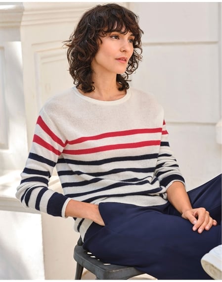 Cashmere Gassato Breton Stripe Sweater