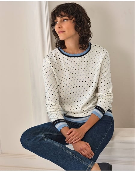 Cotton Wool Printed Spot Sweater