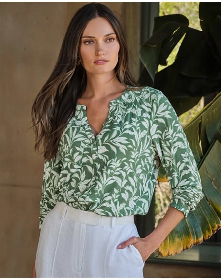 Shirred Jersey Blouse