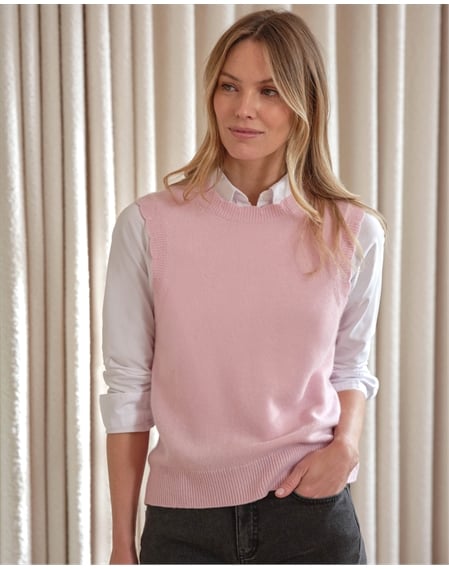 Wool Cashmere Scalloped Tank