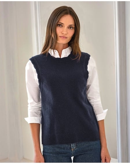 Wool Cashmere Scalloped Tank